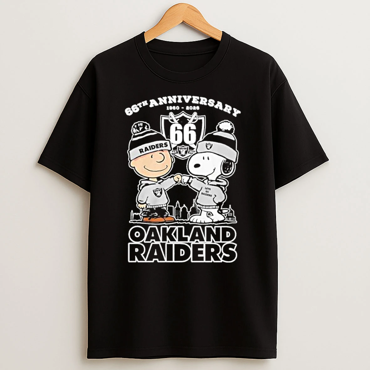 The Peanuts Fist Bump X Oakland Raiders 66th Anniversary Shirts