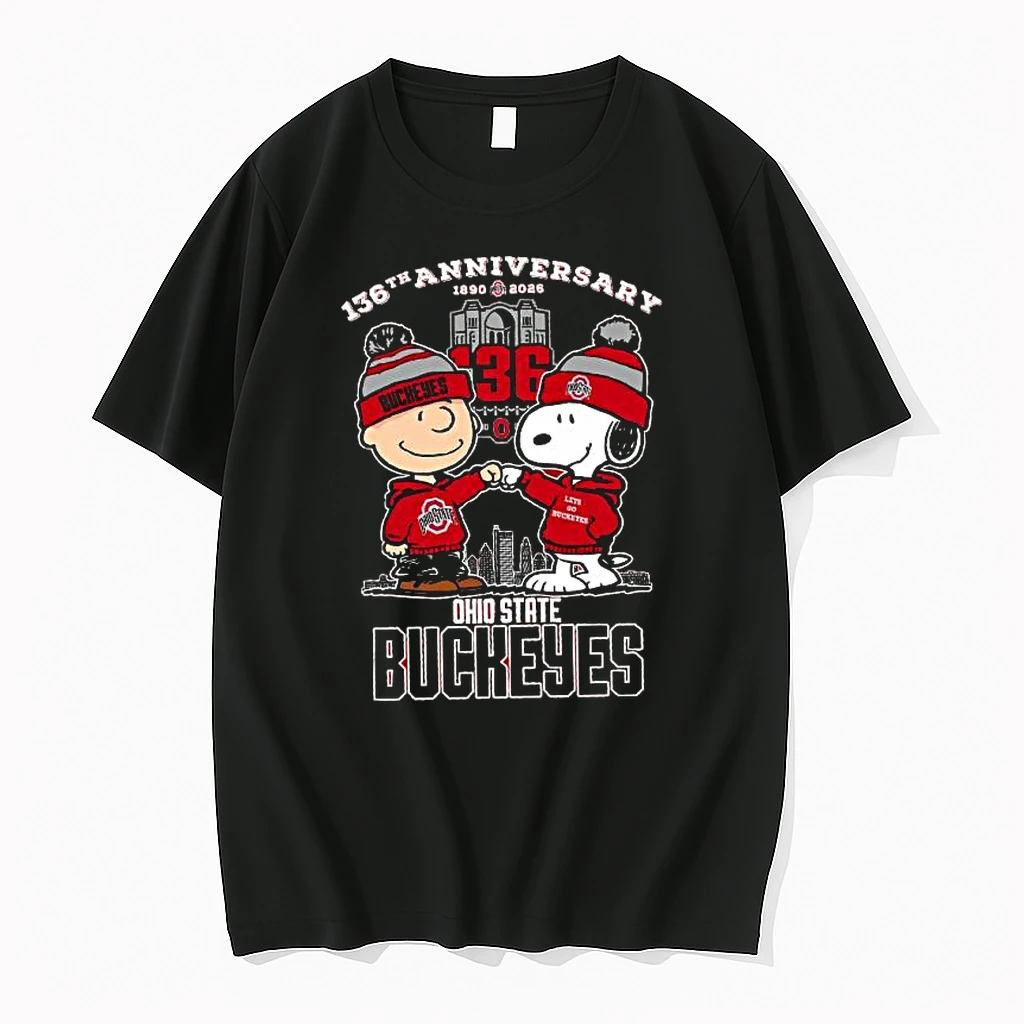 The Peanuts Fist Bump X Ohio State Buckeyes 136th Anniversary Shirts