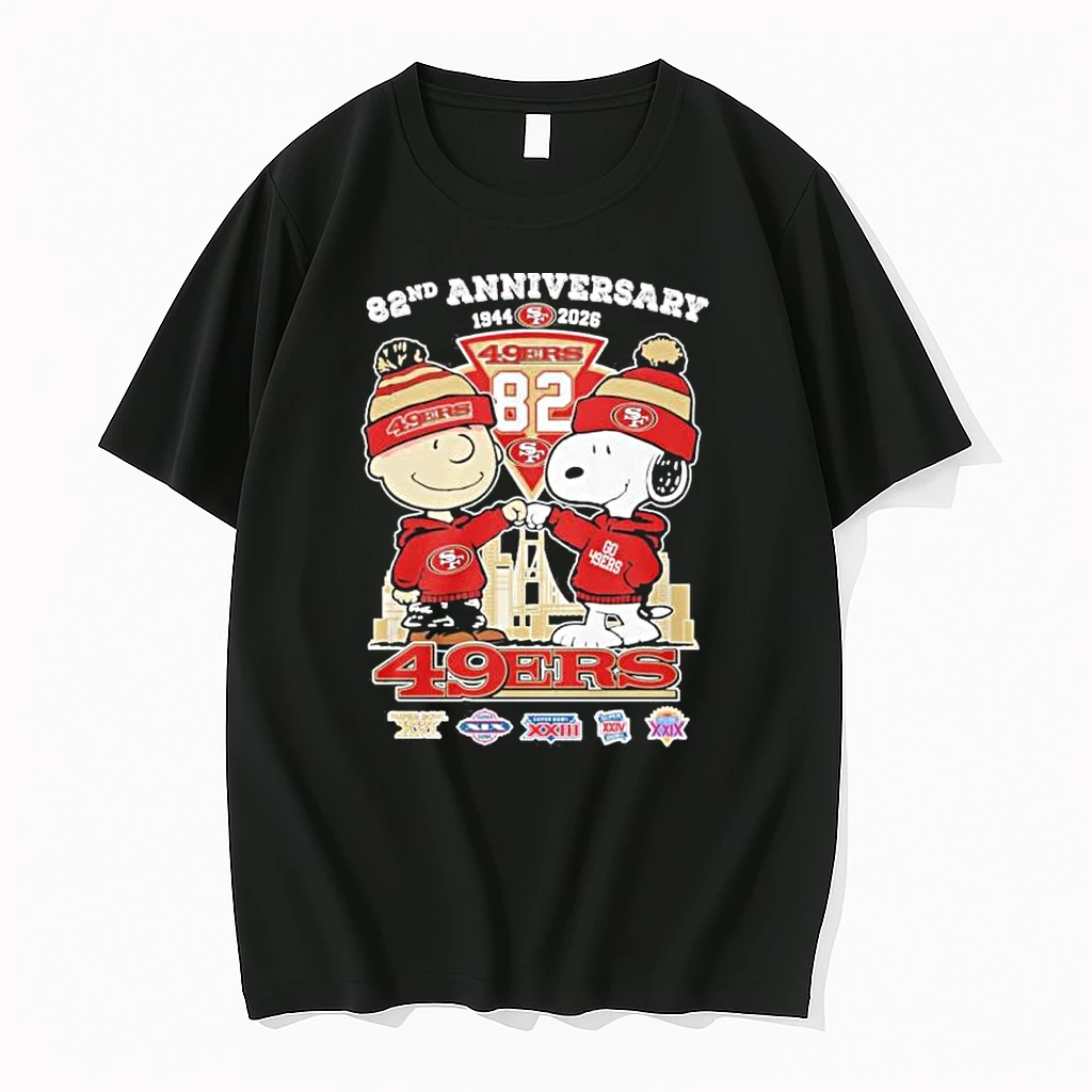 The Peanuts Fist Bump X Sf 49ers 82nd Anniversary Shirts
