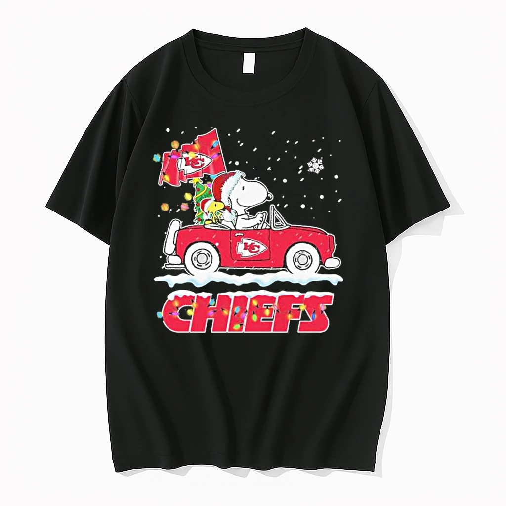 The Peanuts X Kansas City Chiefs Driving Car Christmas Shirts