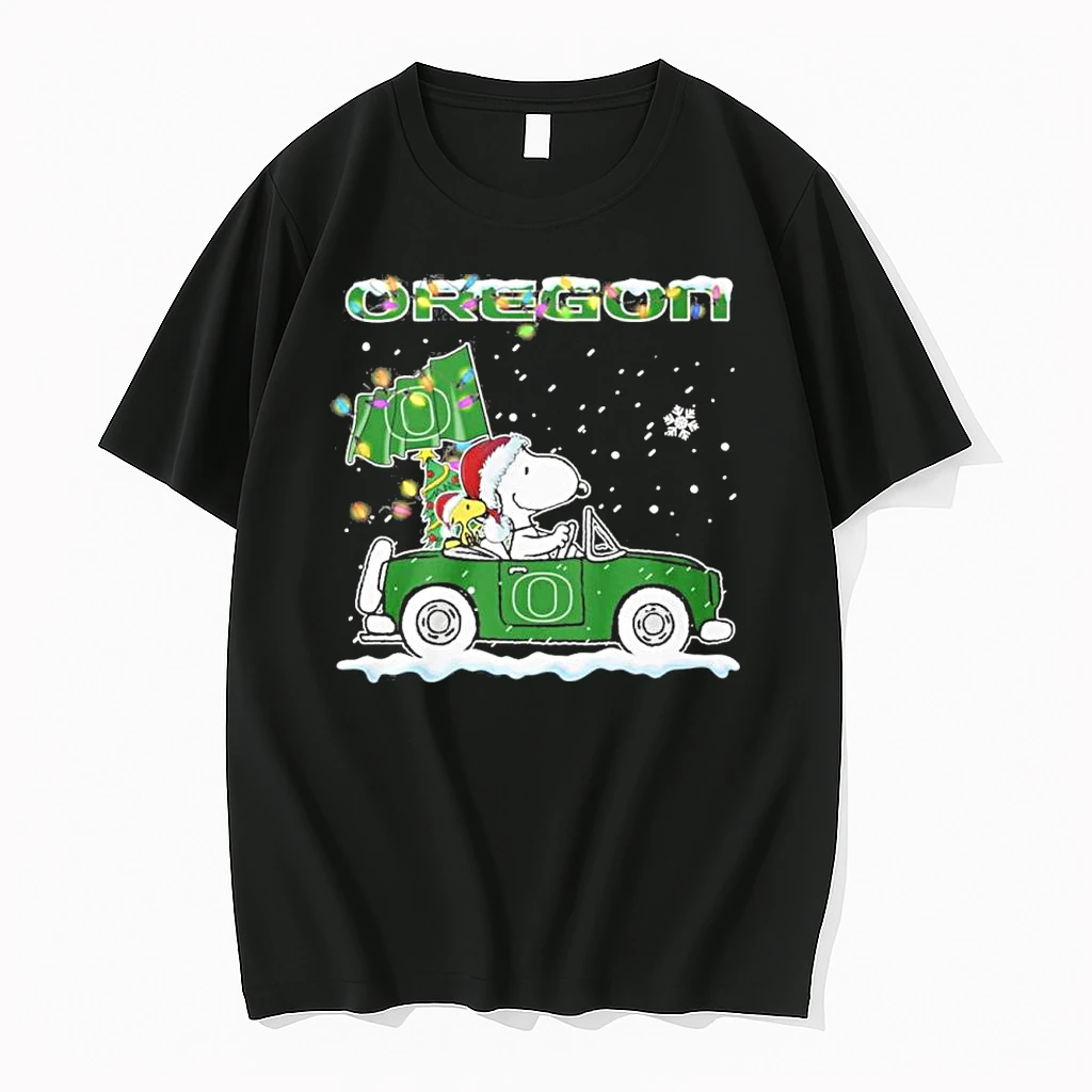 The Peanuts X Oregon Ducks Driving Car Christmas Shirts