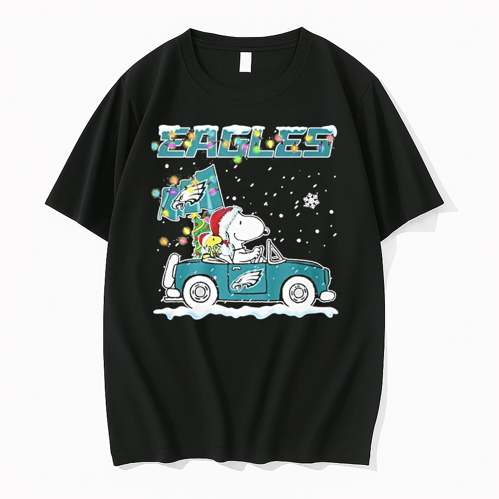 The Peanuts X Philadelphia Eagles Driving Car Christmas Shirts