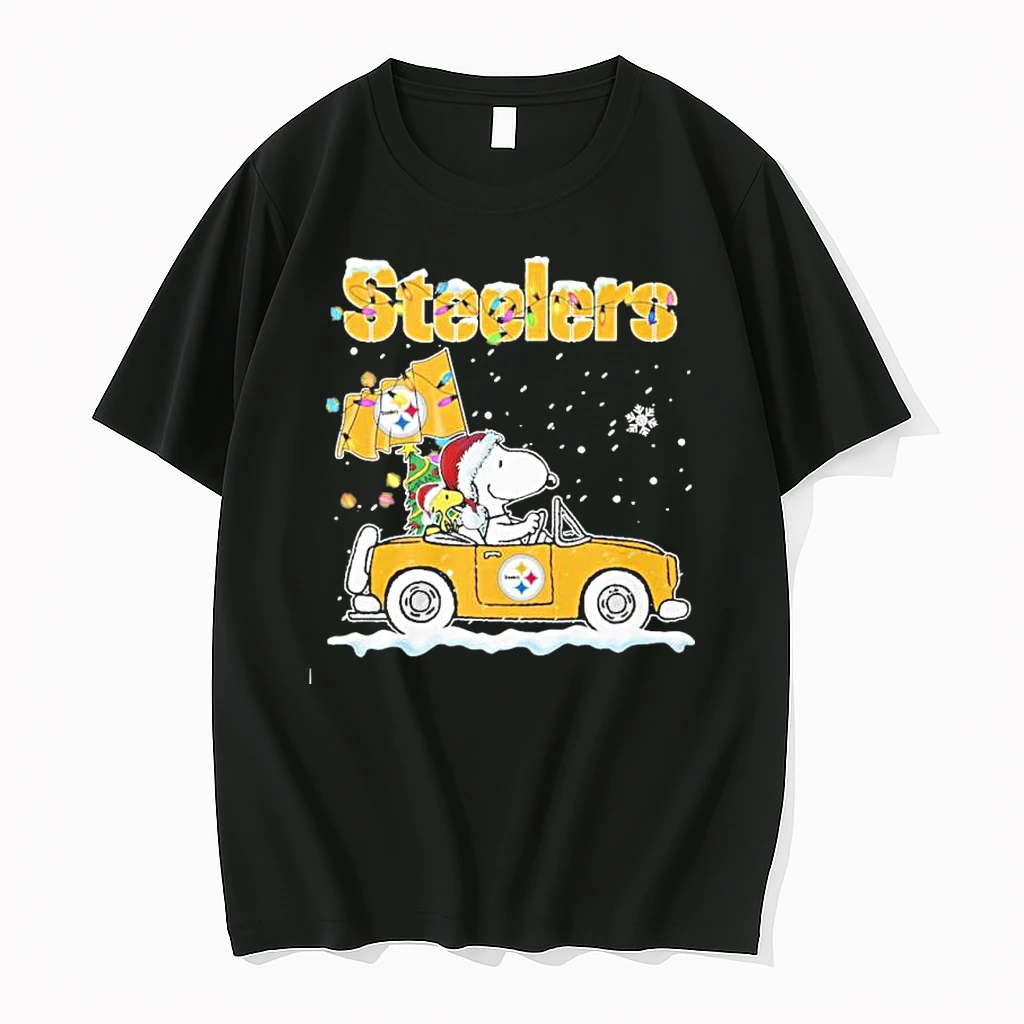 The Peanuts X Pittsburgh Steelers Driving Car Christmas Shirts