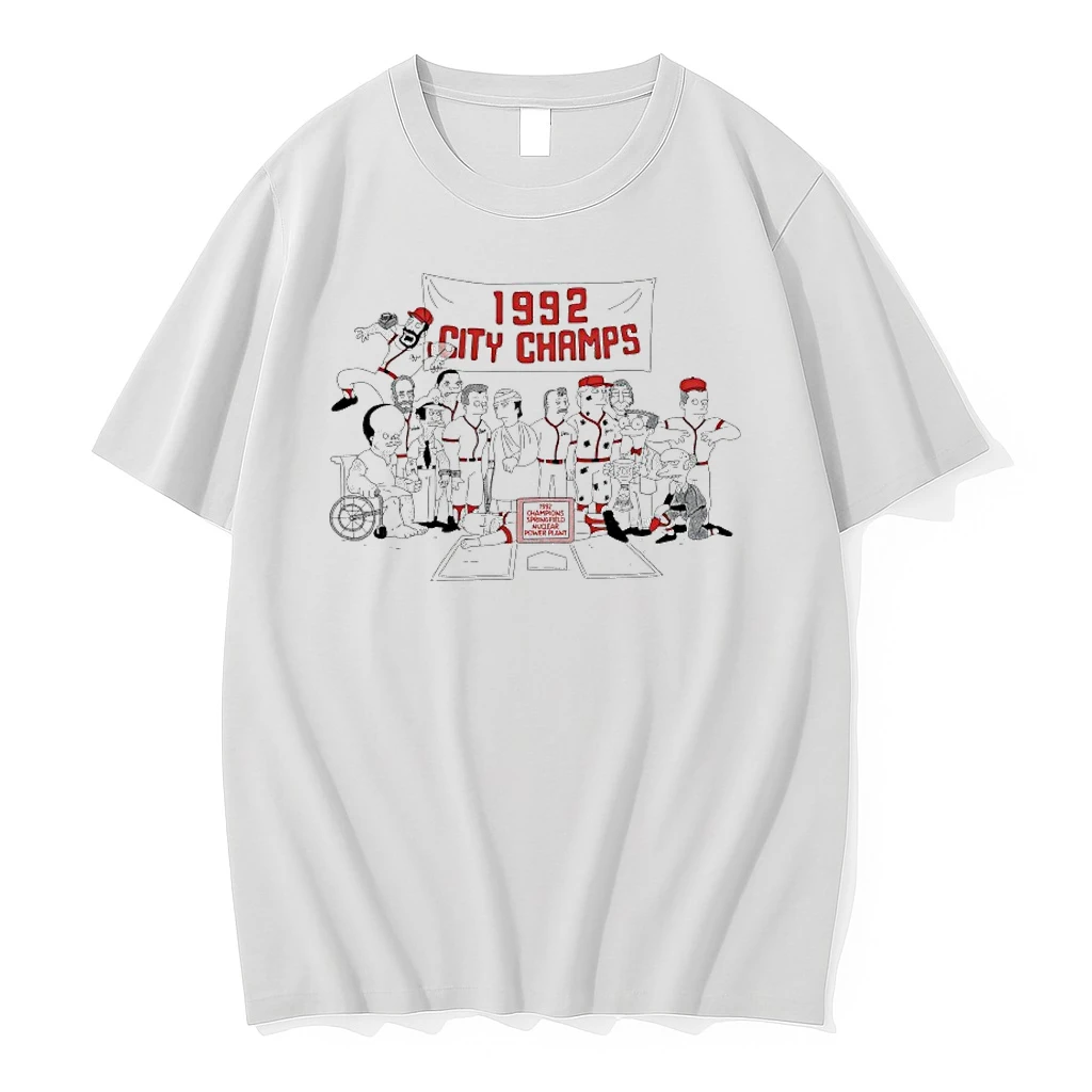 The Simpsons 1992 City Champs Springfield Nuclear Power Plant Shirts
