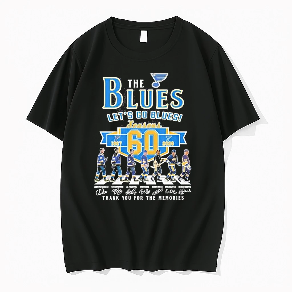 The St Louis Blues Abbey Road 60 Seasons 1967 2026 Lets Go Blues Shirts