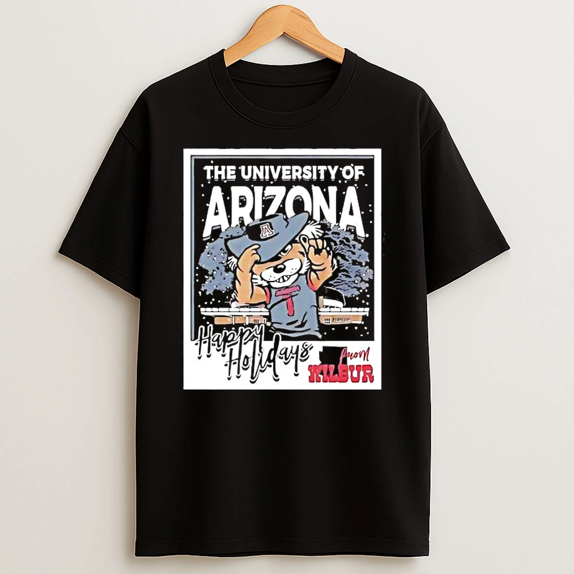 The University Of Arizona Wildcats Happy Holidays Snowy Polaroid Shirts