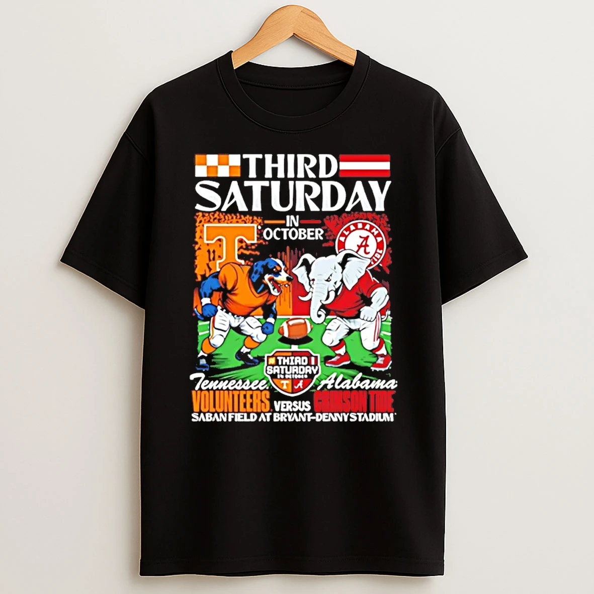 Third Saturday In October 2025 Tennessee Volunteers Vs Alabama Crimson Tide Mascot Shirts