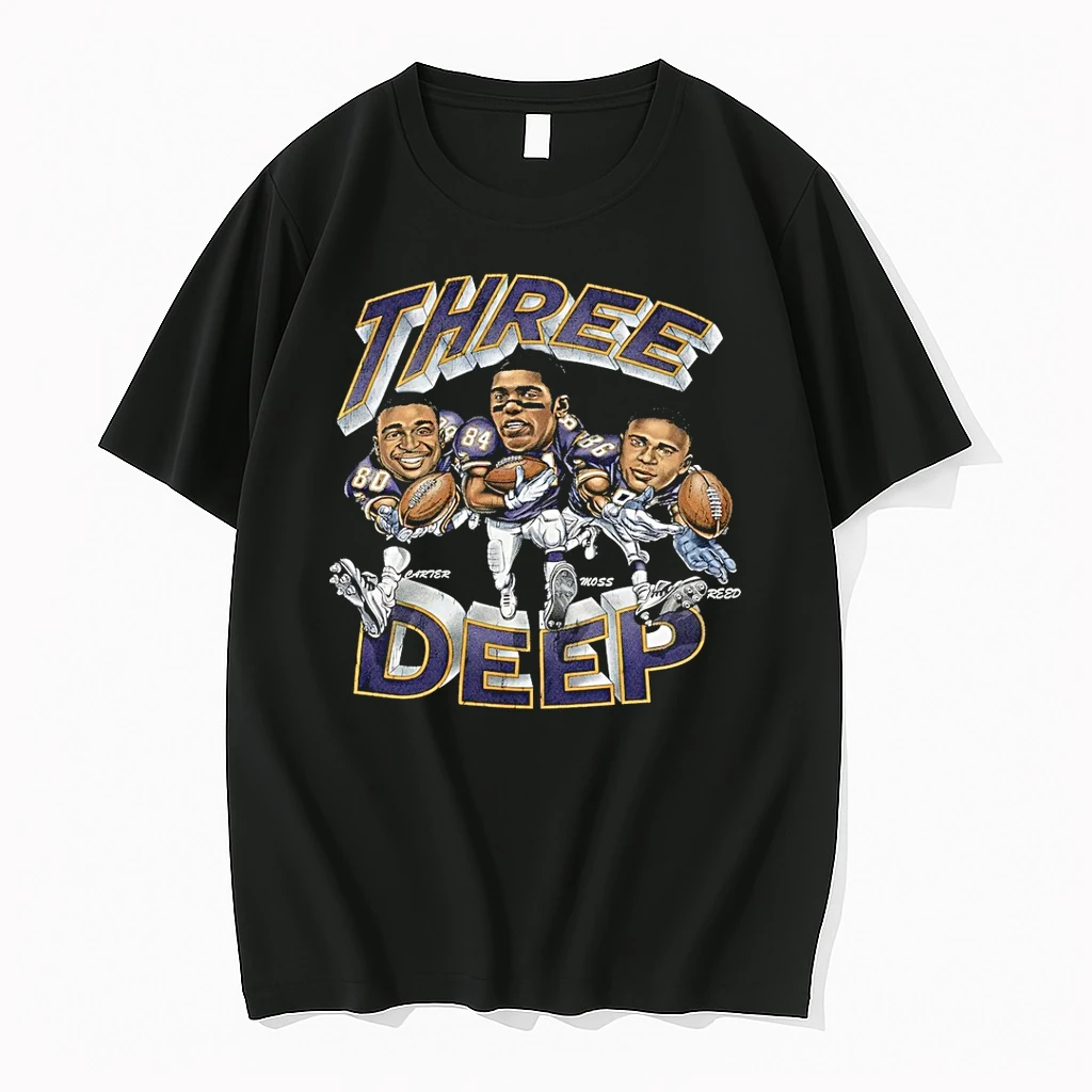 Three Deep Jake Reed Randy Moss Cris Carter Shirts