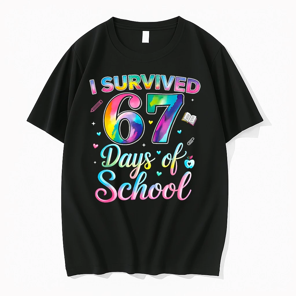 Tie Dye I Survived 67 Days Of School Six Seven 67 Meme Shirts