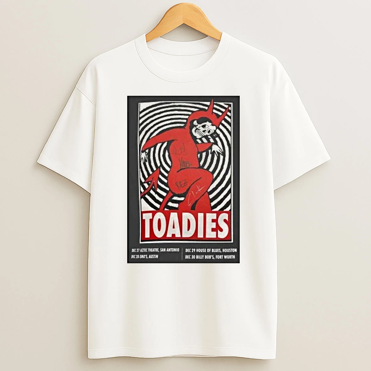 Toadies Billy Bobs Dec 30 2025 Signed Shirts