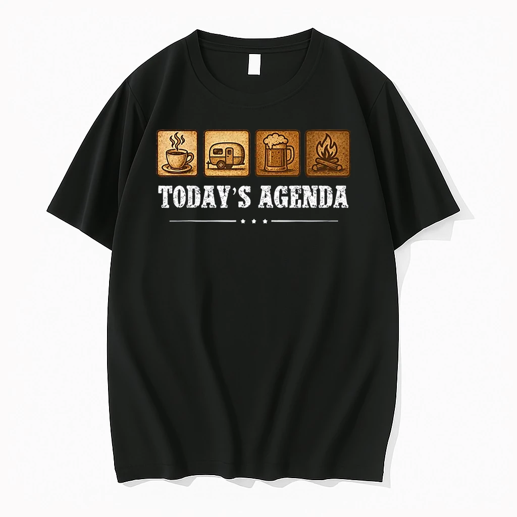 Todays Agenda Hiking Camping Shirts