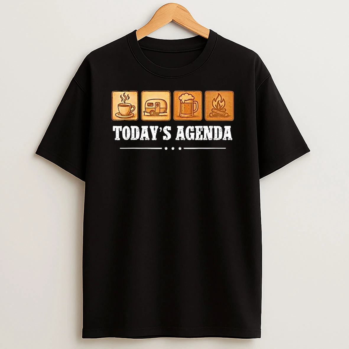 Todays Agenda Hiking Camping Beer Coffee Vintage Shirts