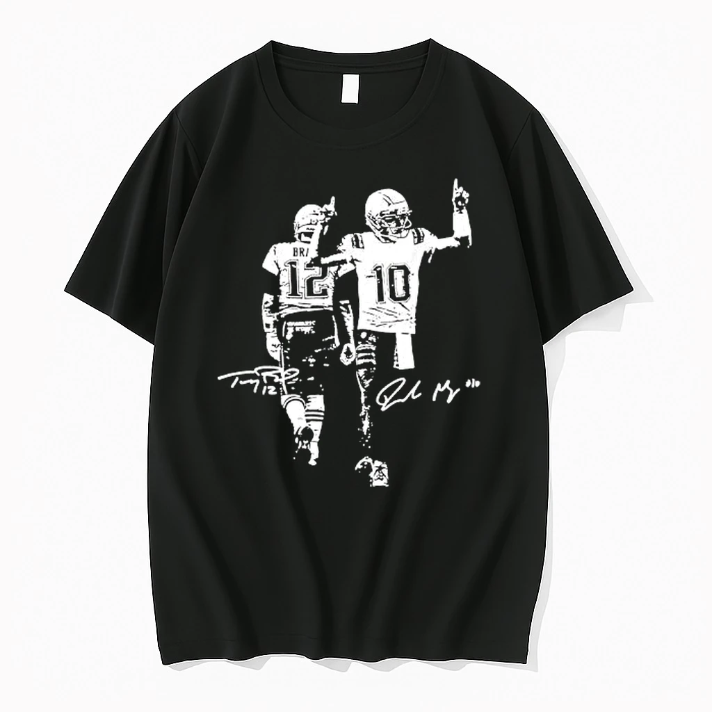 Tom Brady And Drake Maye New England Patriots Foobtball Signature Shirts