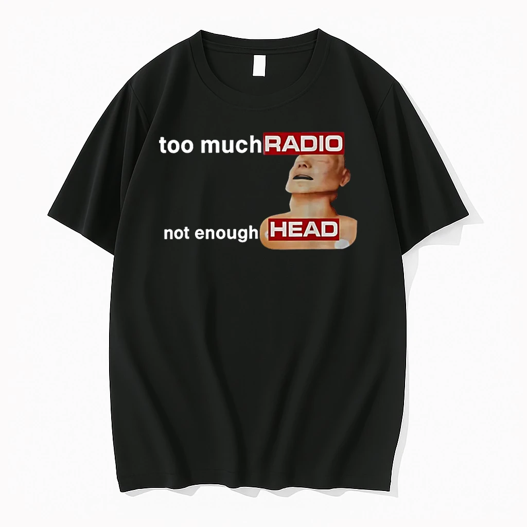 Too Much Radio Not Enough Head Funny 80s Radio Head Meme Shirts