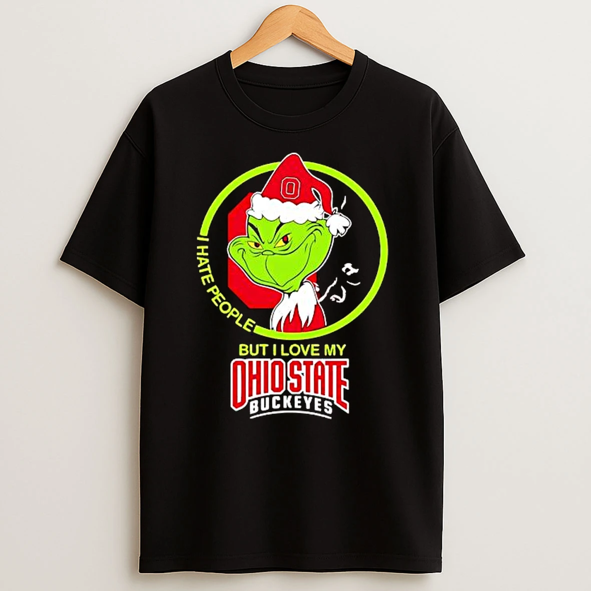 Top Grinch I Hate People But I Love My Ohio State Buckeyes Shirts
