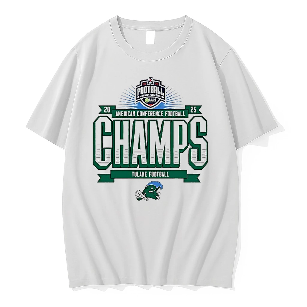 Tulane Football 2025 Amercan Conference Champs Logo Shirts