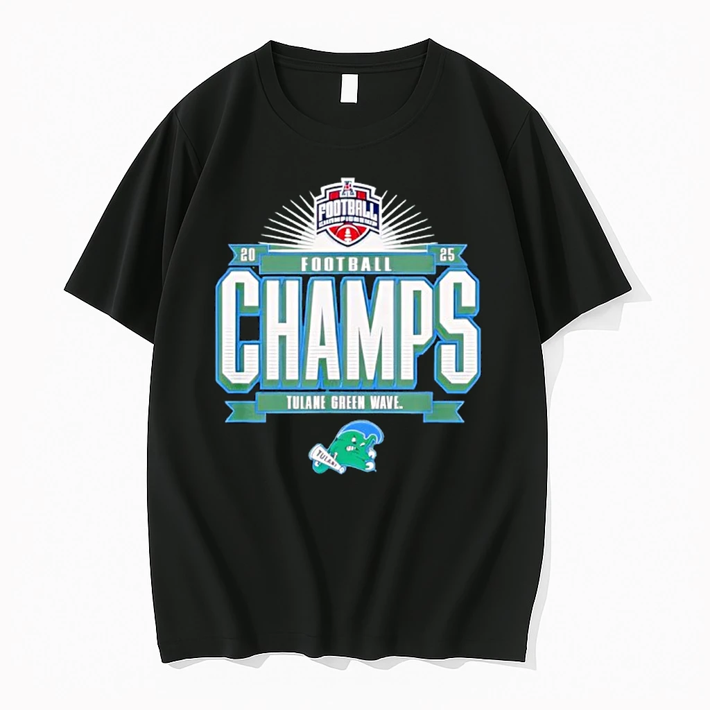 Tulane Green Wave Aac Champs 2025 Football Locker Room Shirts