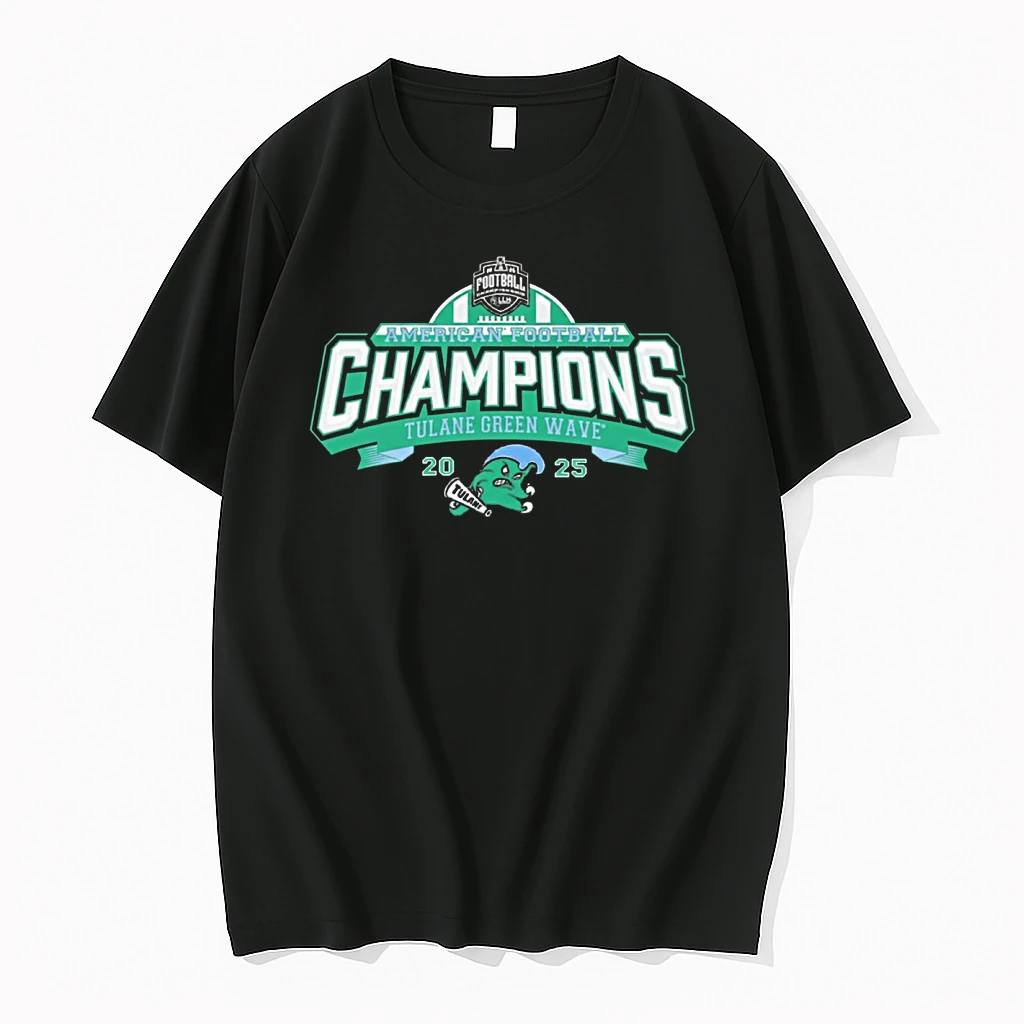 Tulane Green Wave Football Aac American Football Champions 2025 Nil Shirts