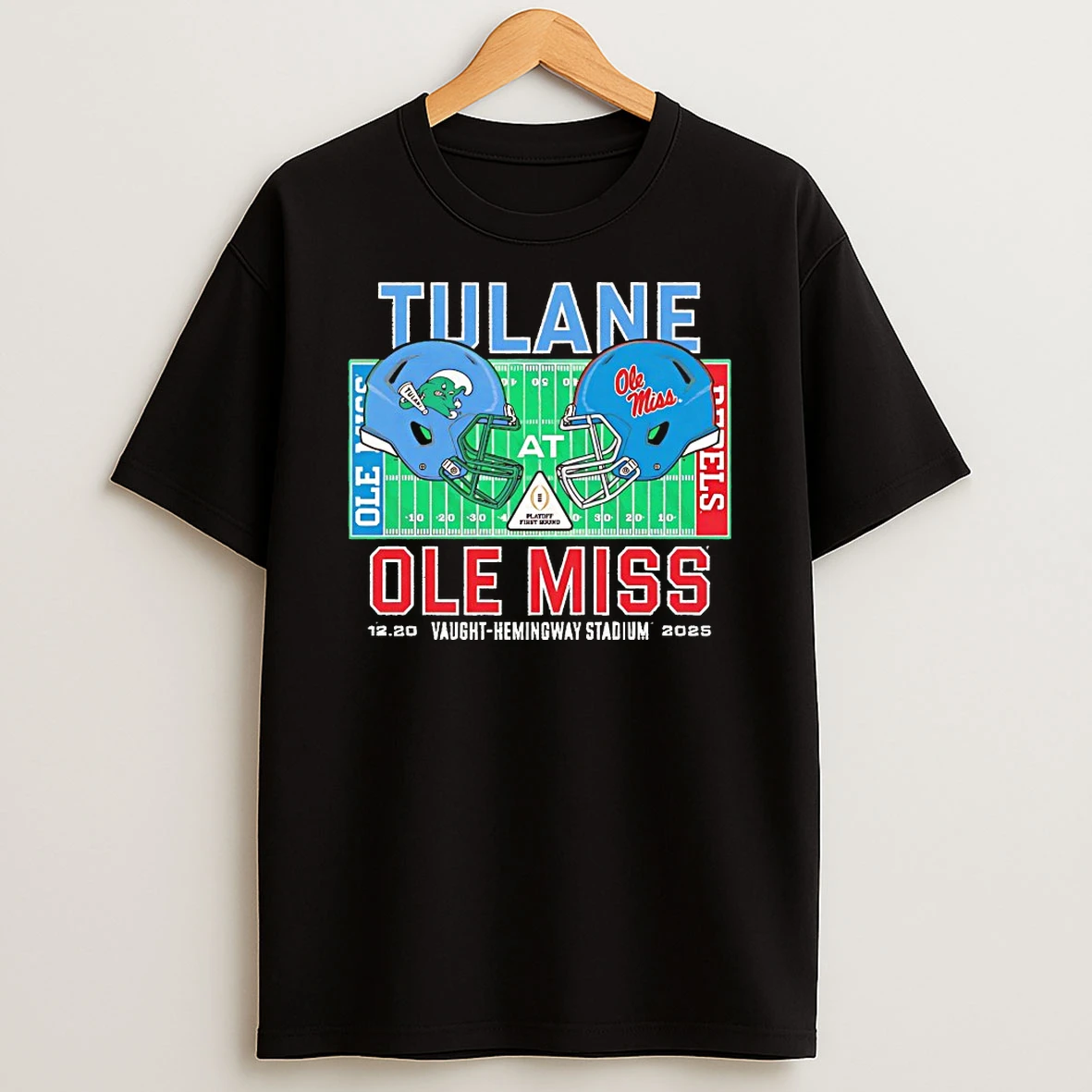Tulane Green Wave Vs Ole Miss Rebels 2025 College Football Playoff Shirts