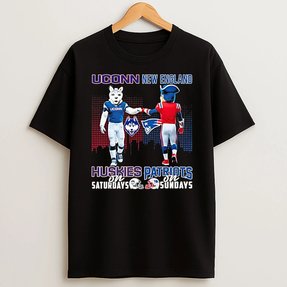 Uconn Huskies On Saturdays X New England Patriots On Sundays Mascot Shirts