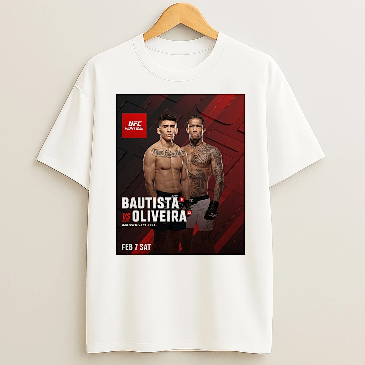 Ufc Fight Night Mario Bautista Vs Vinicius Oliveira Bantamweight Bout February 7th 2026 Shirts