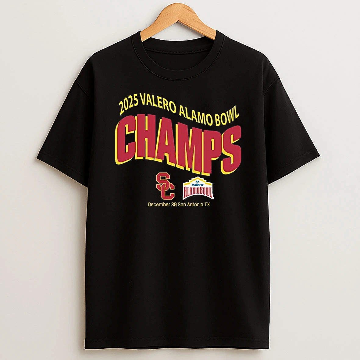 Usc Trojans Football 2025 Valero Alamo Bowl Champions On December 30 In San Antonio Tx Shirts