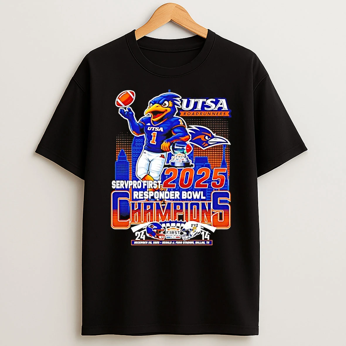 Utsa Roadrunners 2025 Servpro First Responder Bowl Mascot Shirts