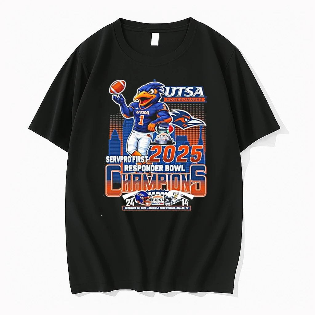 Utsa Roadrunners Mascot 2025 Responder Bowl Champions Shirts