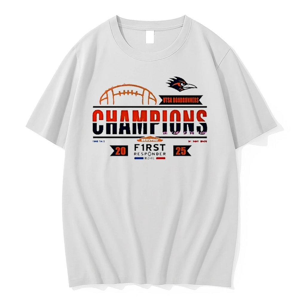 Utsa Roadrunners Football 2025 First Responder Bowl Champions Logo Shirts