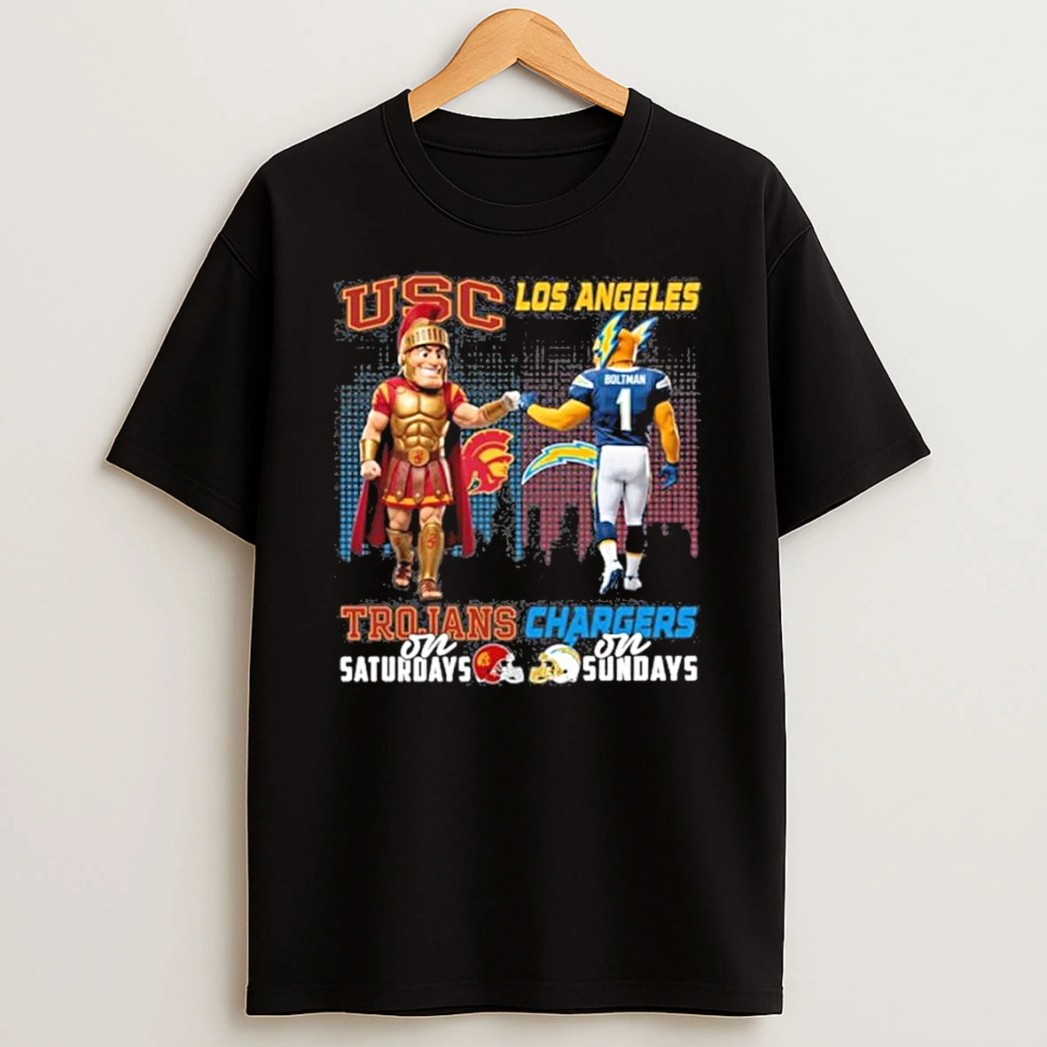 Usc Trojans Vs Los Angeles Chargers Mascot On Saturdays And On Sundays Shirts