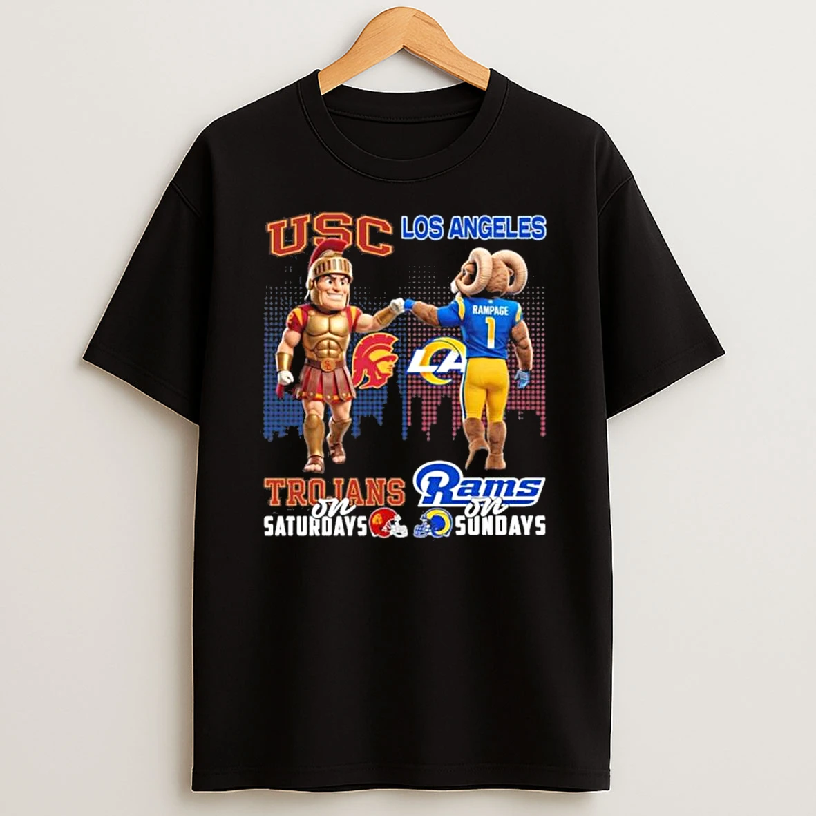 Usc Trojans Vs Los Angeles Rams Mascot On Saturdays And On Sundays Shirts