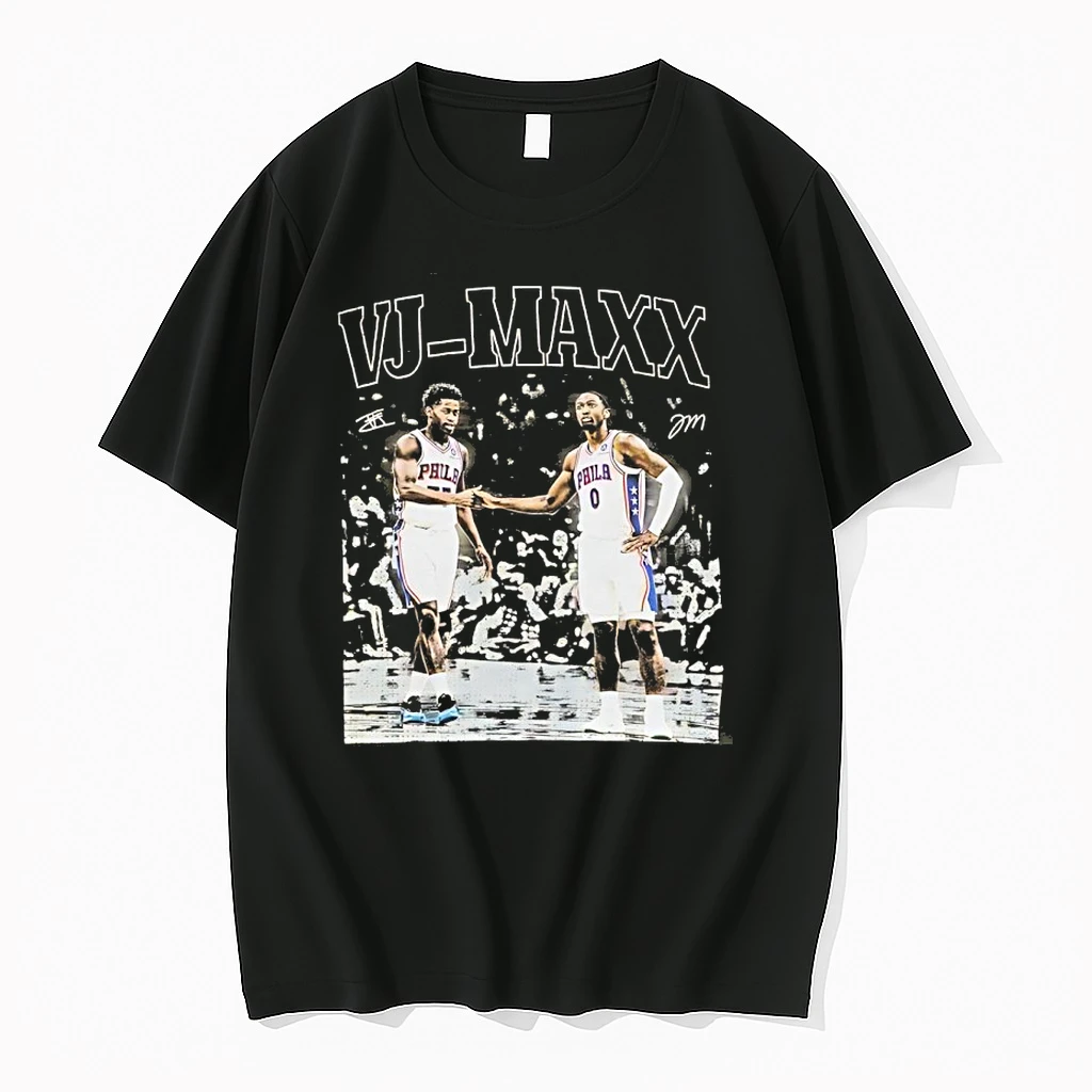 V J Edgecombe And Tyrese Maxey Vj Maxx Philadelphia 76ers Signatures Shirts