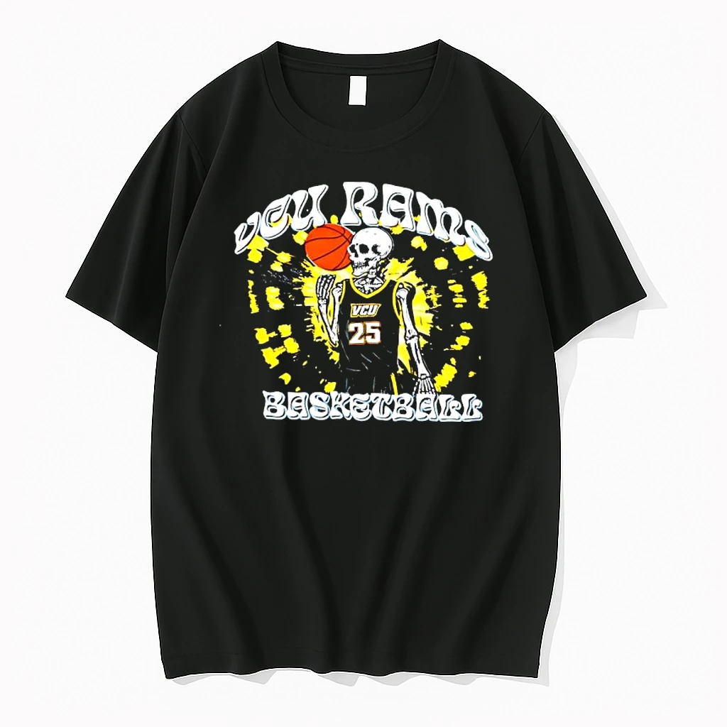Vcu Rams Basketball With A Skeleton Graphic Shirts