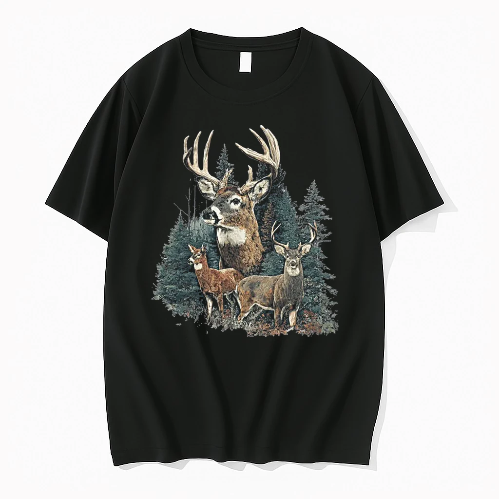 Vintage Deer 90s Graphic Style Hunter Deer Faded Nature Shirts