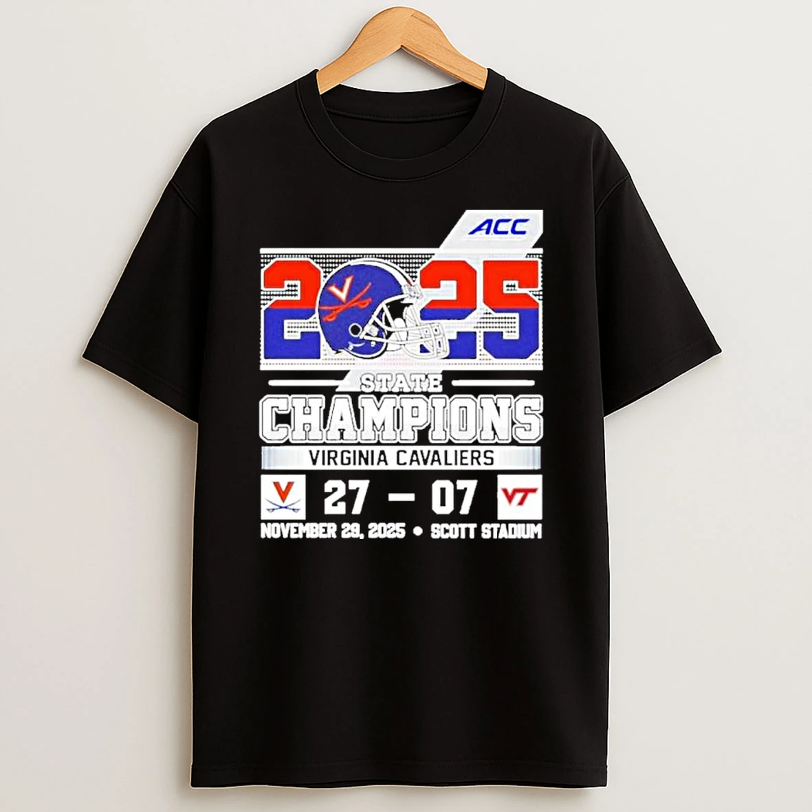 Virginia Cavaliers 2025 State Champions 27 07 Virginia Tech Score Shirts