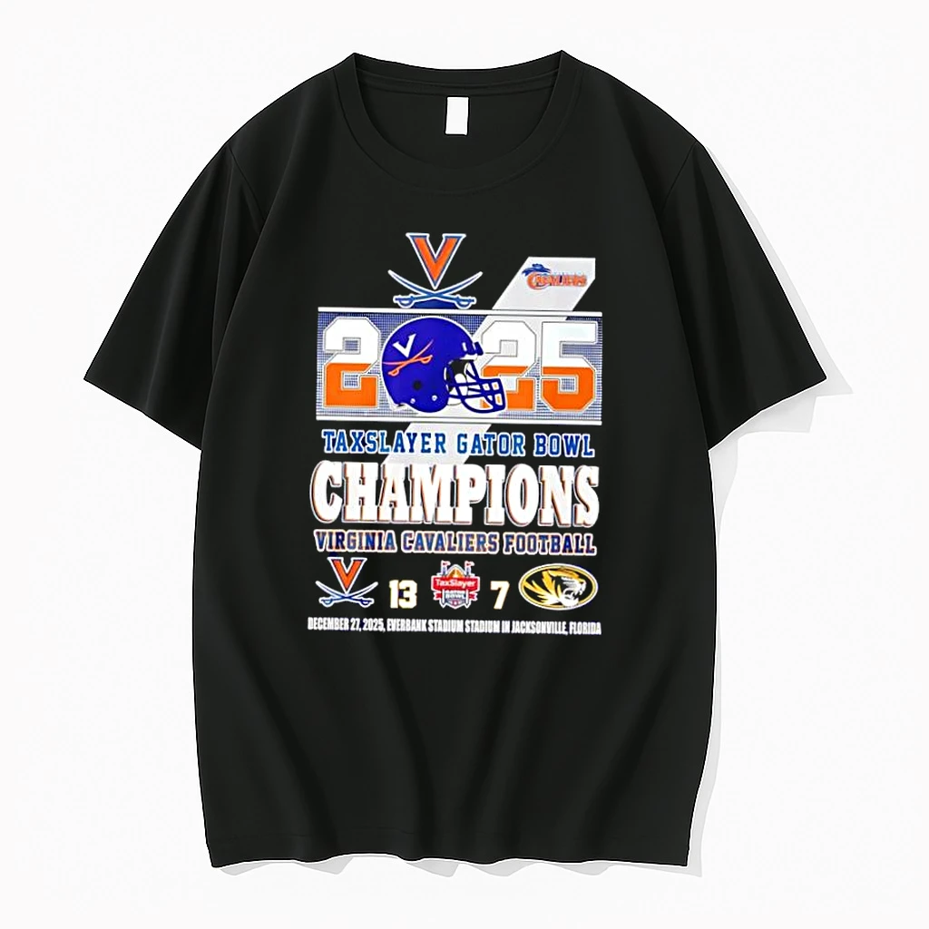 Virginia Cavaliers 2025 Taxslayer Gator Bowl Champions Cheers Shirts