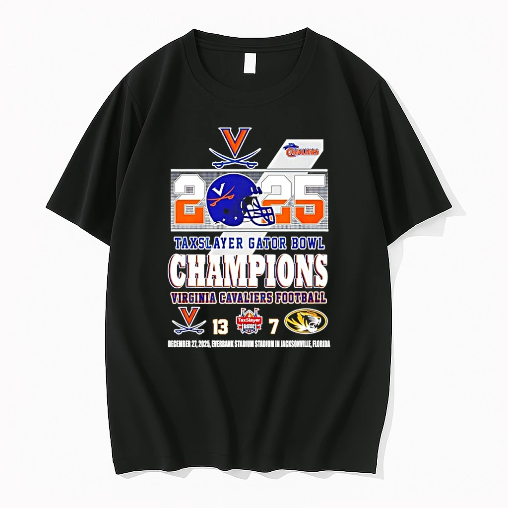 Virginia Cavaliers 2025 Texaslayer Gator Bowl Champions 13 7 Score Shirts