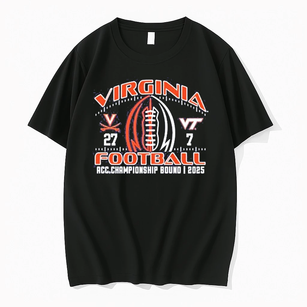 Virginia Cavaliers 27 7 Virginia Tech 2025 Acc Football Championship Bound Shirts