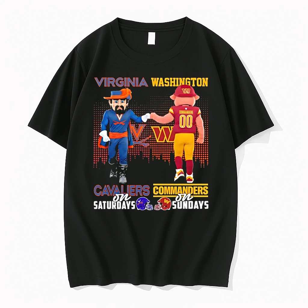 Virginia Cavaliers On Saturdays X Washington Commanders On Sundays Mascot Shirts