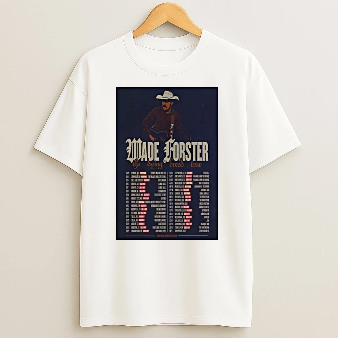 Wade Forster The Dying Breed 2026 Tour Shirts