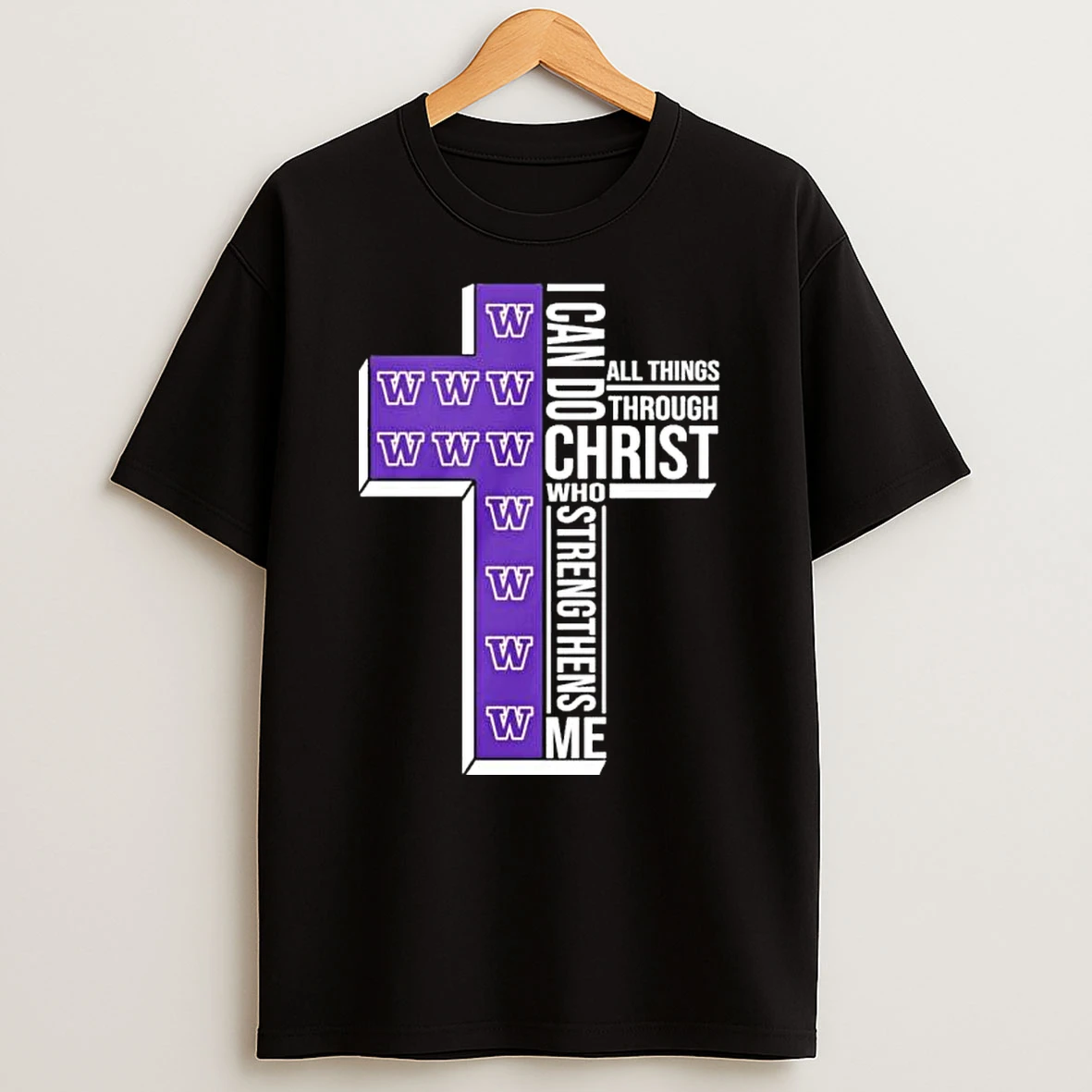 Washington Basketball Logo I Can Do All Things Through Christ Who Strengthens Me Shirts