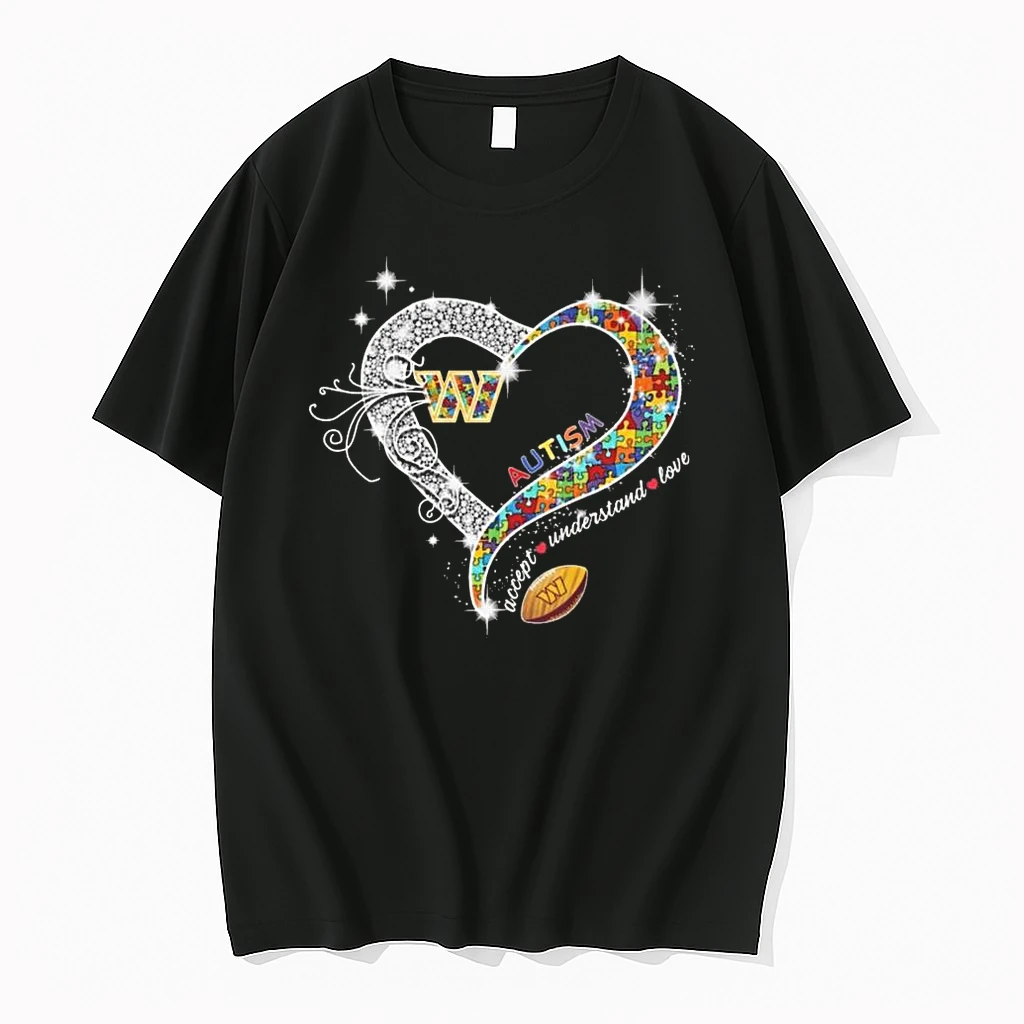 Washington Commanders Accept Understand Love Autism Diamond Heart 2026 Shirts