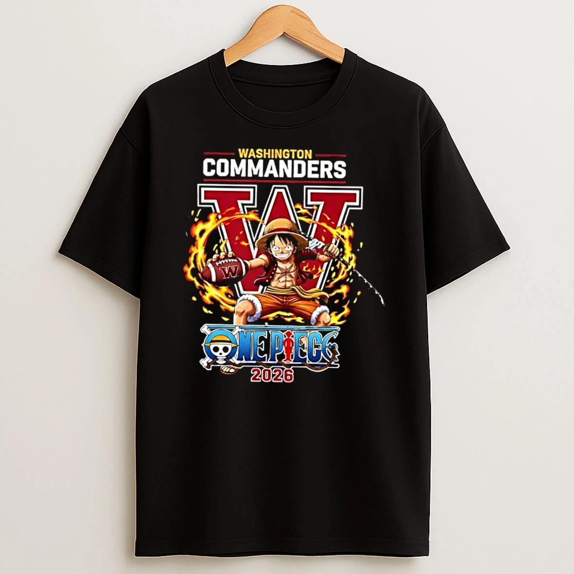 Washington Commanders One Piece 2026 Luffy Shirts