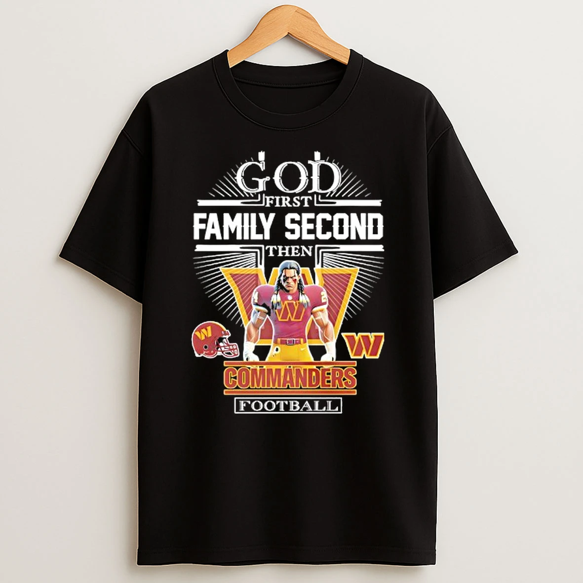 Washington Commanders God First Family Second Then Mascot Shirts