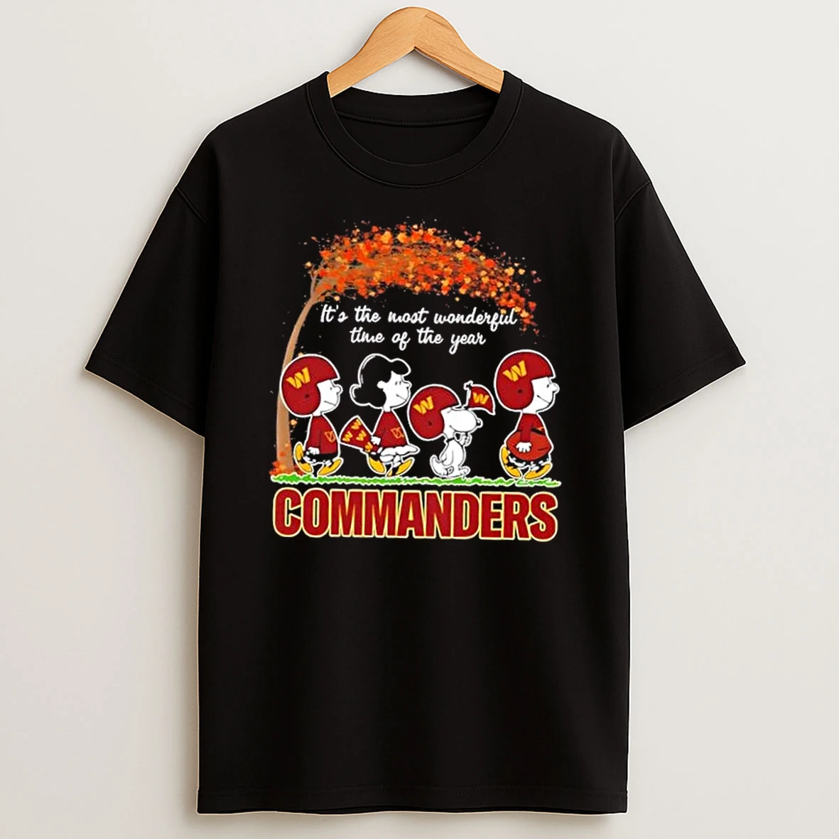 Washington Commanders X Peanuts Snoopy And Friends Autumn Its The Most Wonderful Time Of The Year Shirts