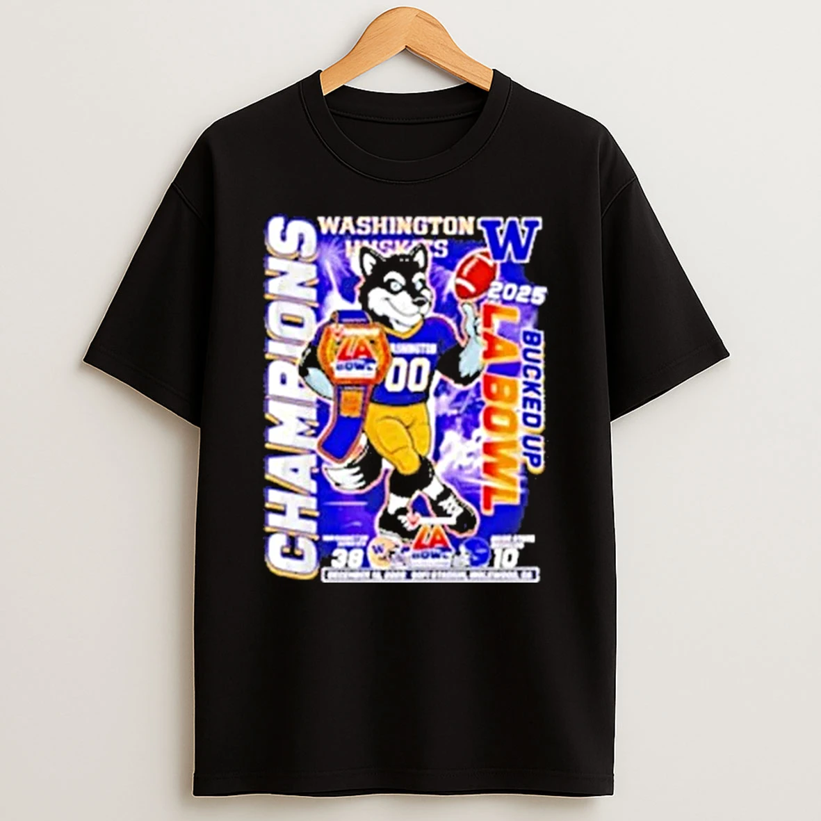 Washington Huskies Destroy Boise State Broncos Bucked Up La Bowl Champions 2025 Shirts