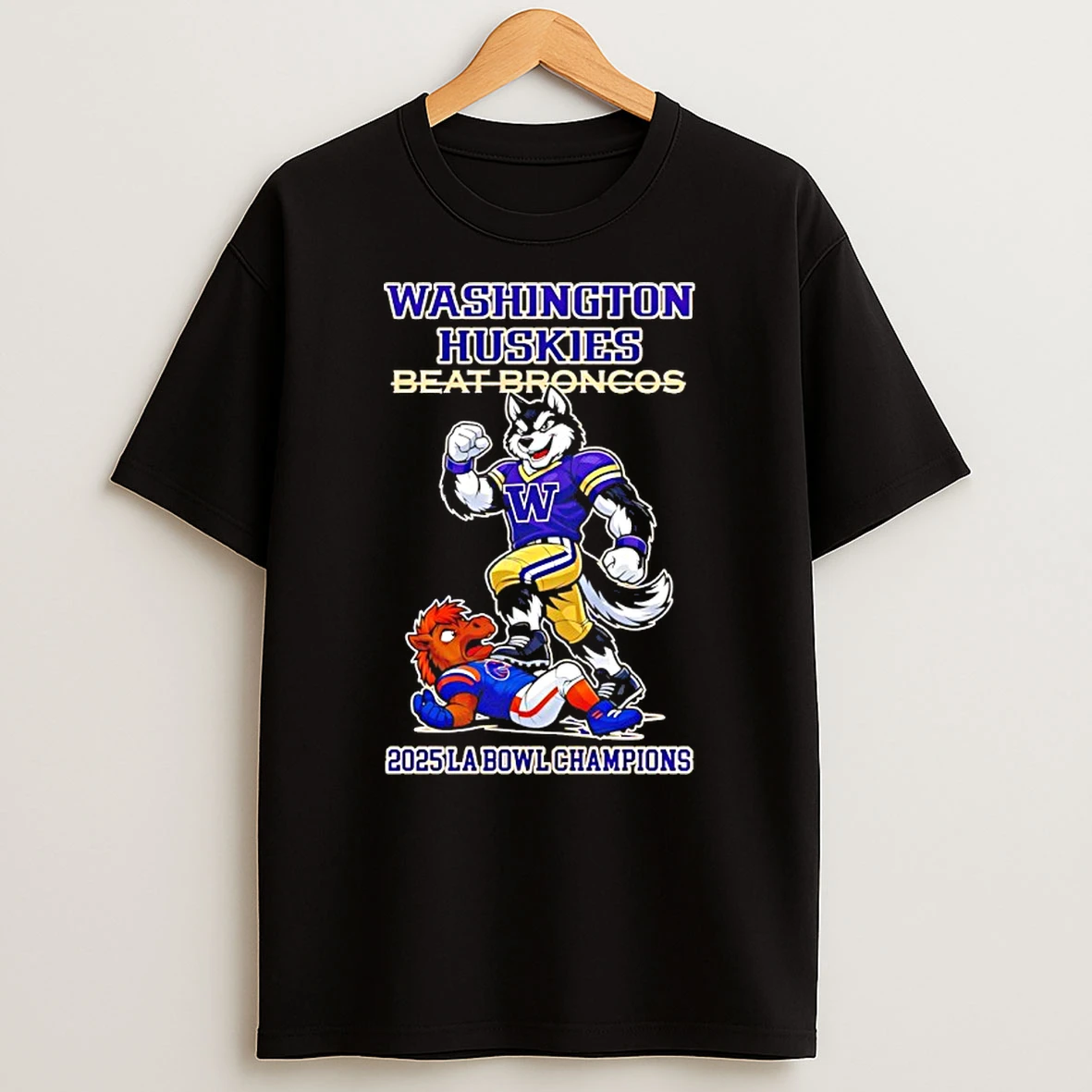 Washington Huskies Ncaa 2025 La Bowl Champions Game Mascots Shirts