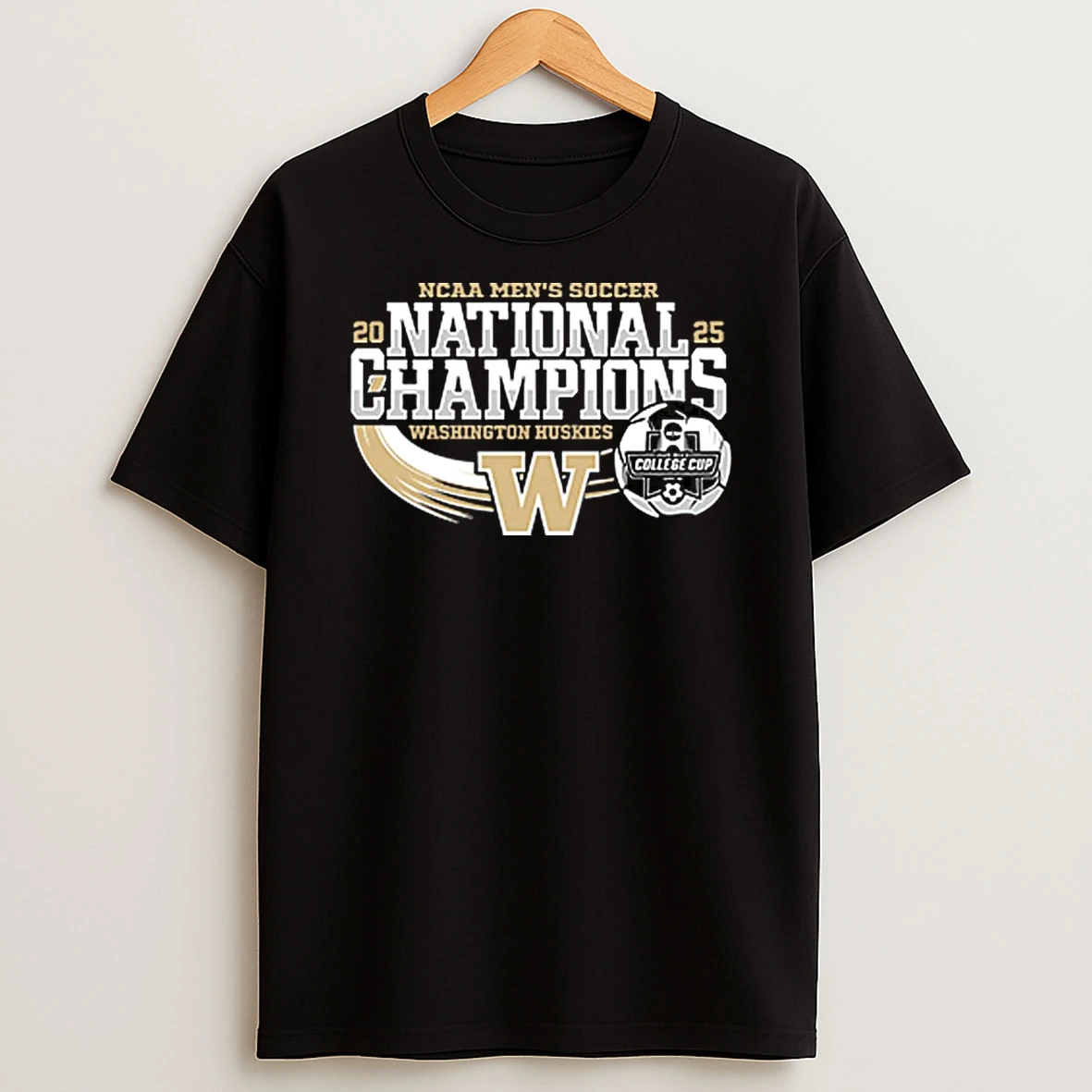 Washington Huskies National Champs 2025 Mens Soccer Shirts