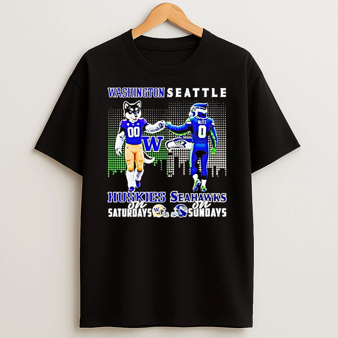 Washington Huskies On Saturdays Seattle Seahawks On Sundays Mascot Shirts