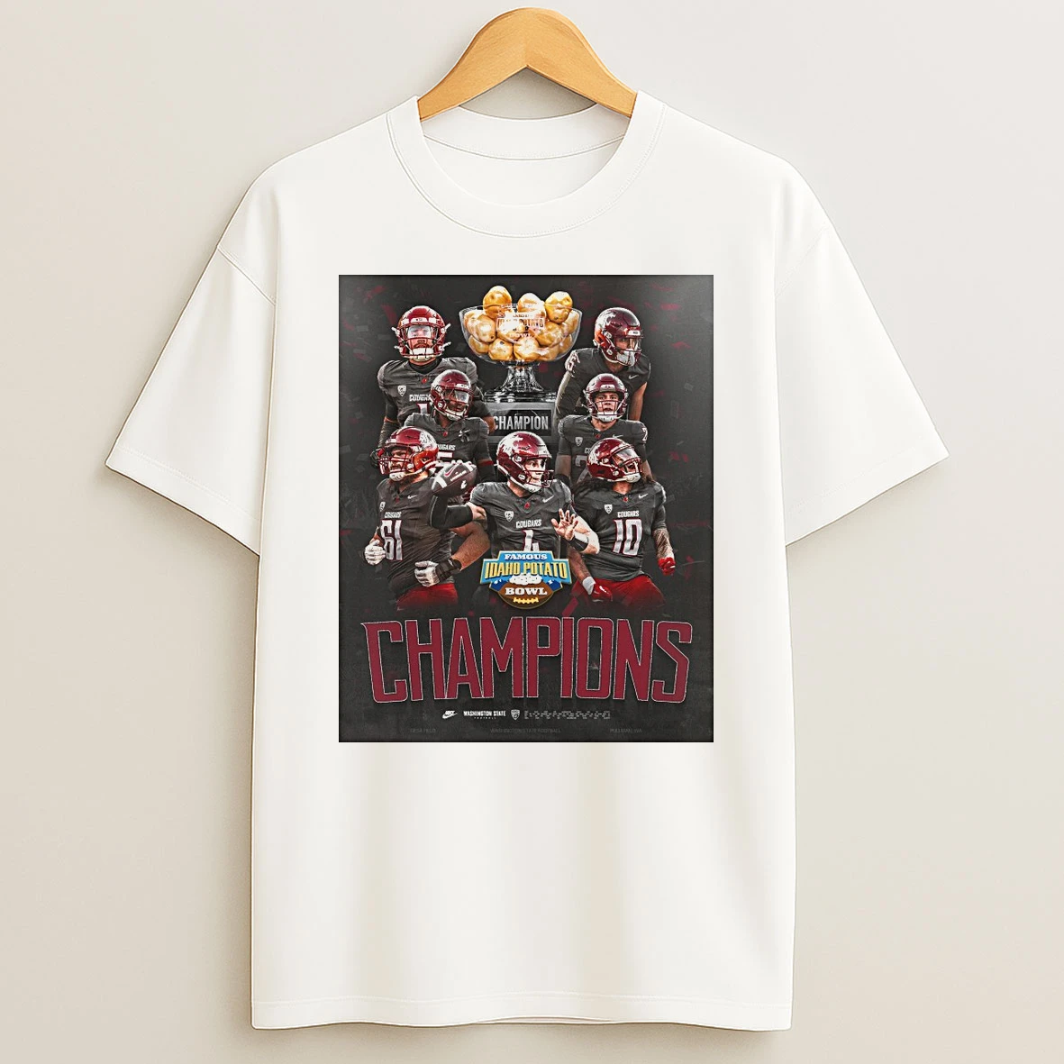 Washington State Cougars Win Utah State 2025 Famous Idaho Potato Bowl Champions Shirts